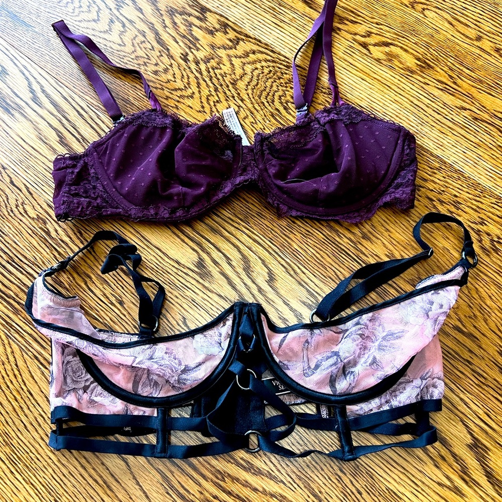 Victoria secret very sexy sheer bra lot bundle 36 c